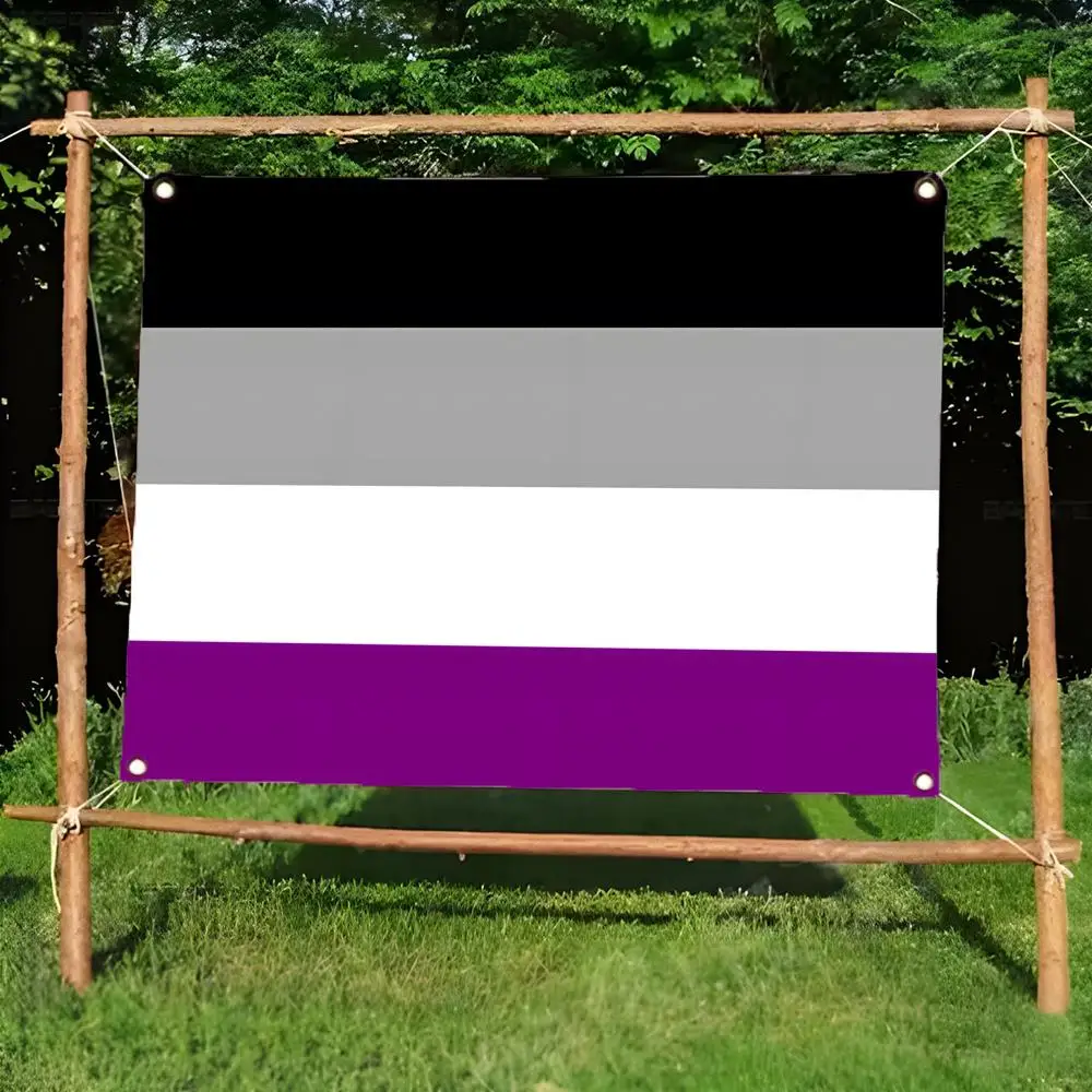 Thoughtful Validating A-Asexual Pride Flags Borderless four-ring ornament indoor outdoor decoration effortless to hang