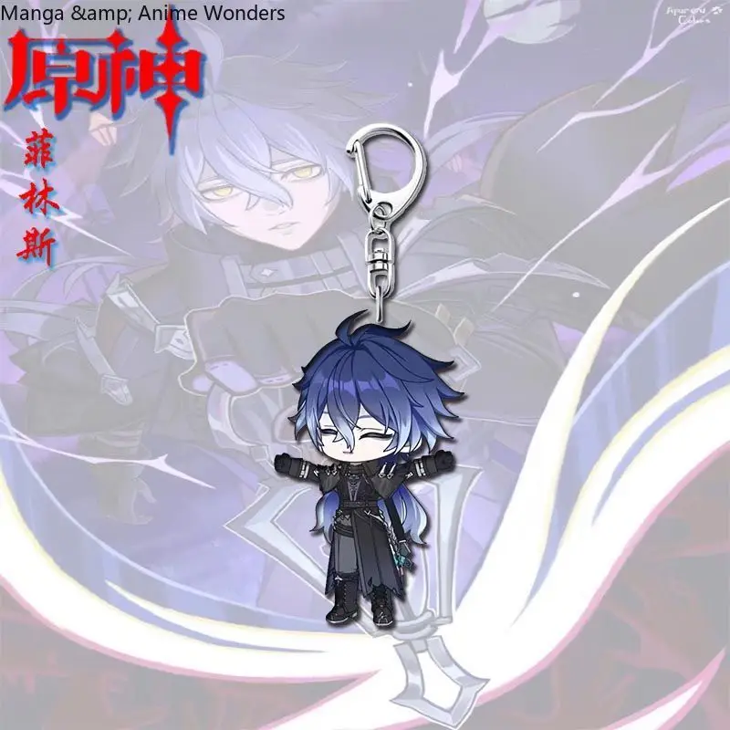 

4 шт. Genshin Impact Kyryll Chudomirovich Flins рюкзак кулон брелок для ключей Kawaii фигурка акриловый брелок подарок Хэллоуин