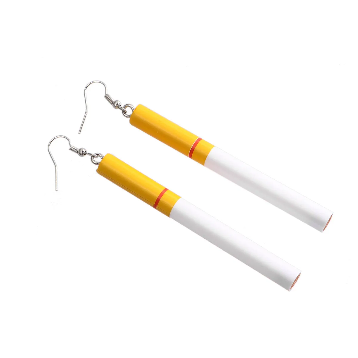1Pair Cigarette Ear Jewelry Dangler Earrings Stylish Punk Shine Accessory for Outfit Enhancement Casual Formal Occasions Funny