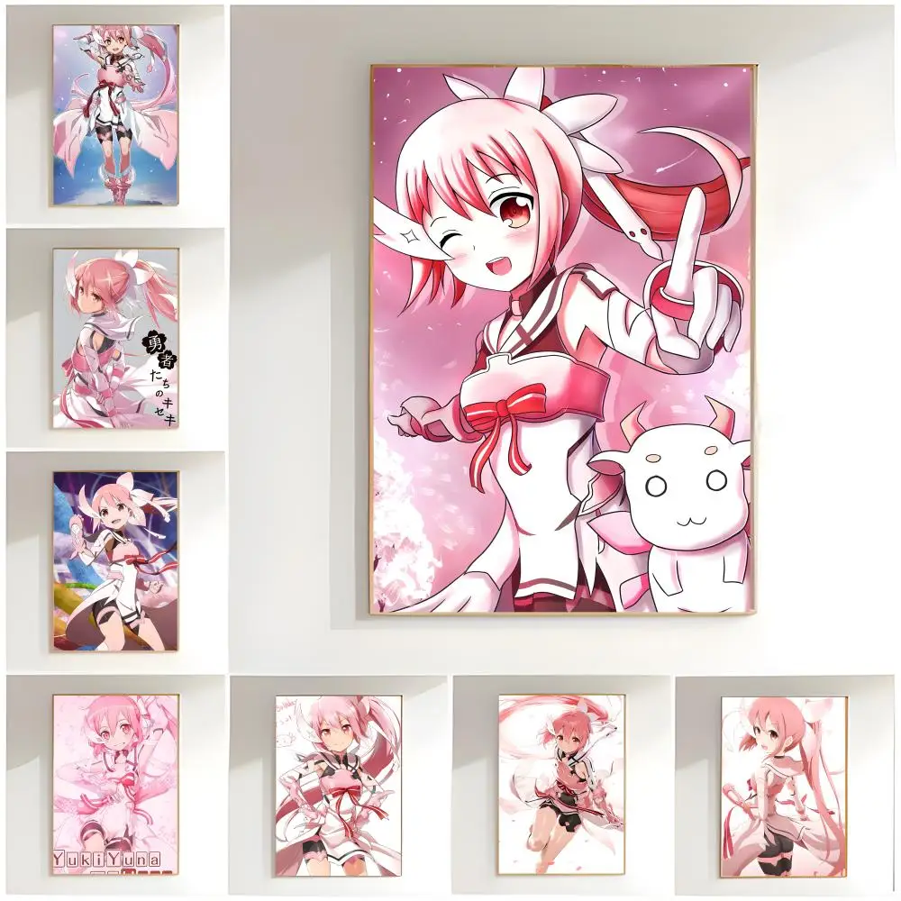heroic anime Yuki Yuna Is a Hero Poster Classic Wall Art  Home Decor  Peel and Stick Unframed