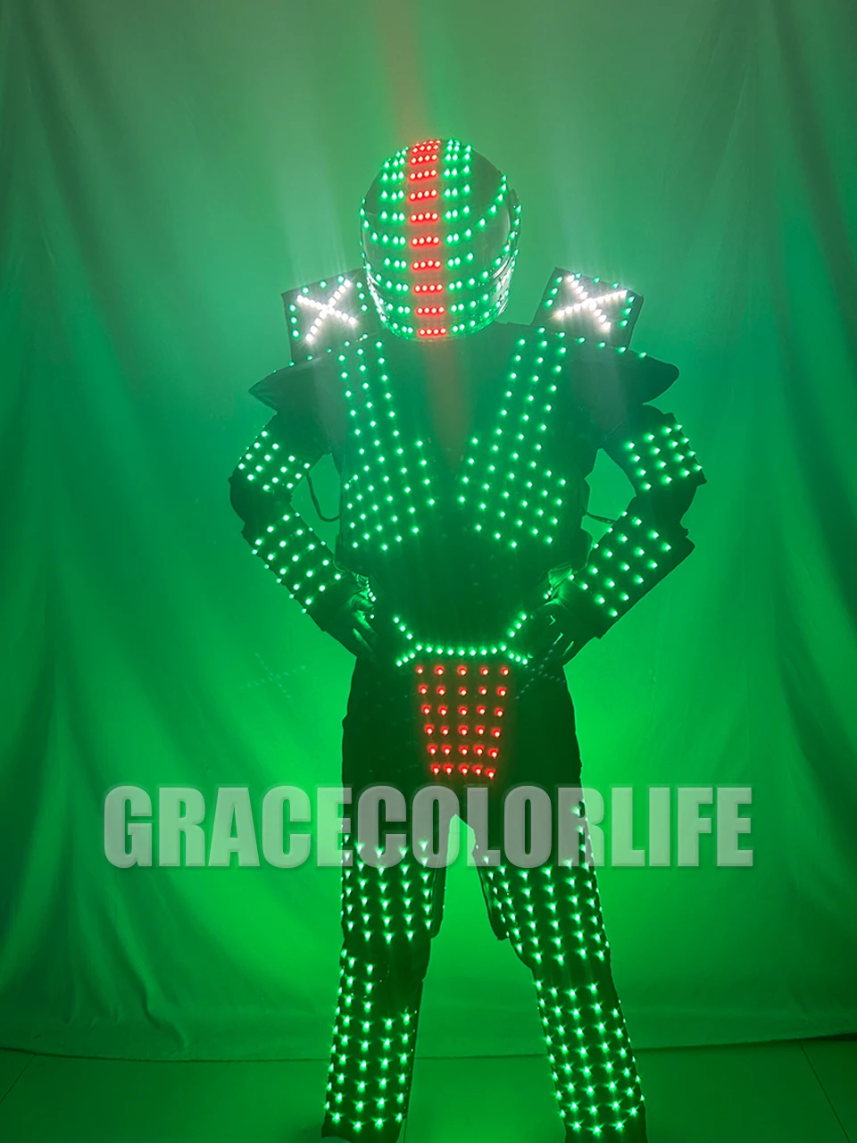 

Светодиодный RGB светящийся доспех светодиодный костюм робота сценический танец ночной клуб бар свет шоу танец Хэллоуин Пасха косплей светодиодная одежда костюм
