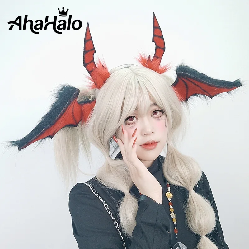 Halloween Bat Wing Headband Hair Clips for Women Girls Black Red Dragon Bat Ears Headpiece Devil Costume Accessories for Cosplay 2