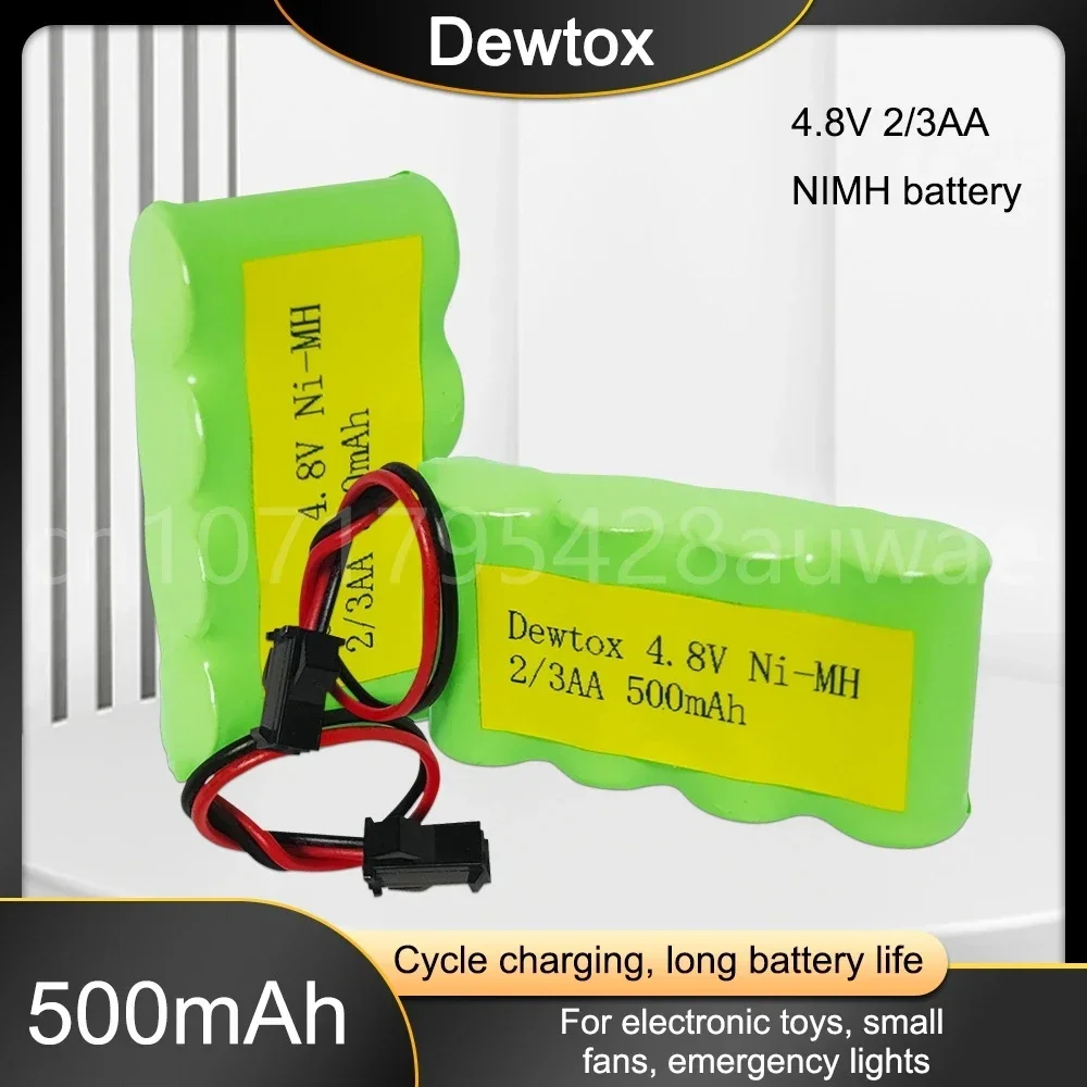 4.8V 2/3AA 500mAh Ni-Mh Rechargeable Battery pack with Plugs cell for toys emergency light cordless phone Remote Control Car