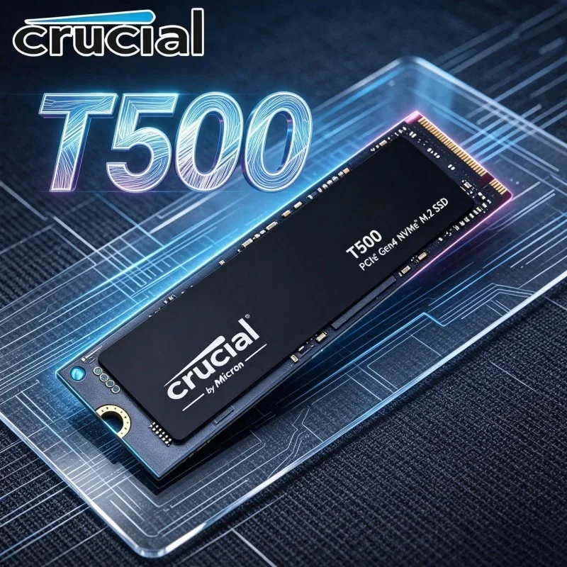 Crucial T500 1TB M.2 NVMe PCIe Gen4 SSD 7300MB/s Plug and Play Unidade de Estado Sólido para Jogos, Expansão para PS5, Laptop e Computador de Mesa