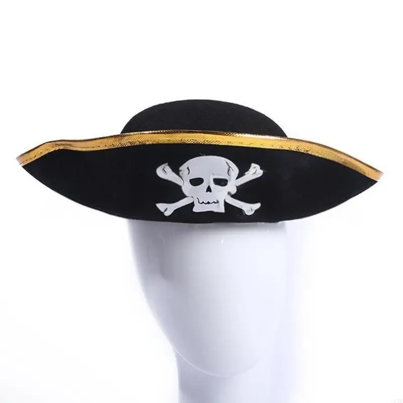 Kapitan Hat for Role Party Party Masquerade Costume Pirate Hat Stage Performance Tricorne Hat Costplay Costplay