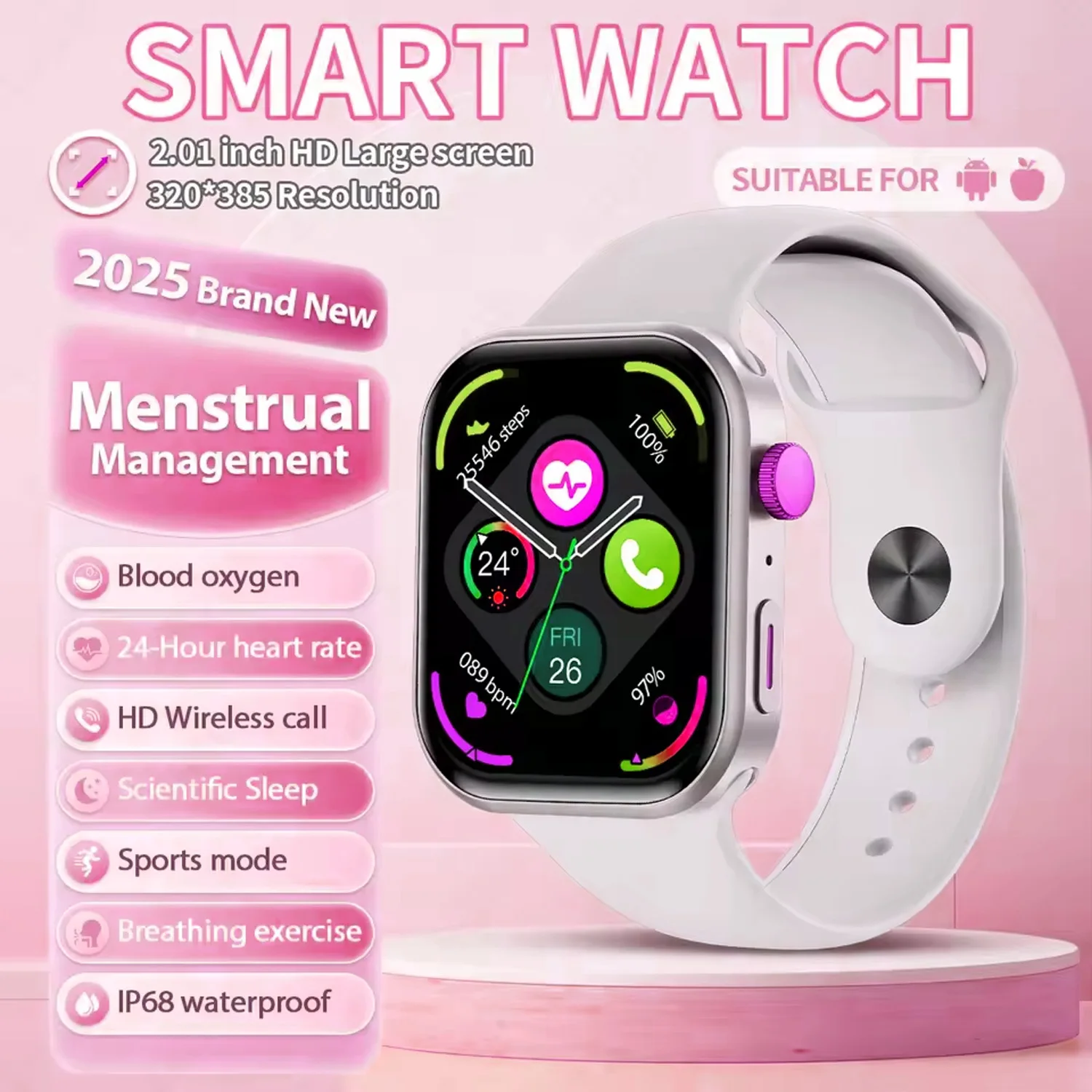 

2025 ГОРЯЧИЕ НОВЫЕ часы FIT 3 Smartwatch 2,4-дюймовый экран AMOLED-дисплей NFC GPS-слежение Bt вызов сердечного ритма спортивный режим Smartwatch