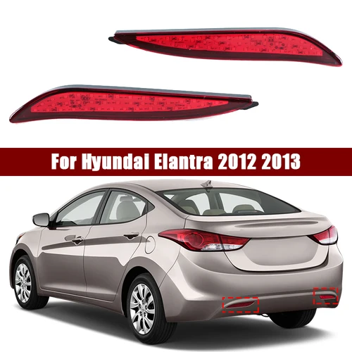 Imagen 1 del producto Reflector de parachoques trasero Led para coche, luz trasera de frenado, luz de circulación diurna para Hyundai Elantra 2012 2013, luz de señal