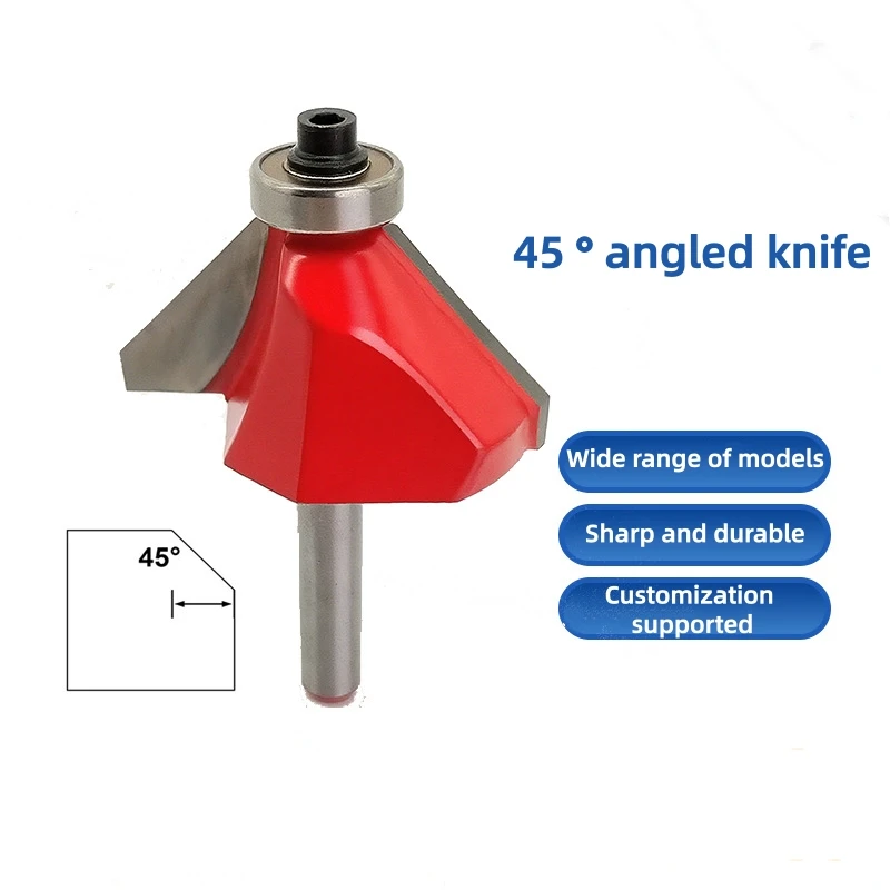 

45 Degree Chamfering Knife 1/4 Handle Woodworking Lace Knife Semi-Circular Relief Knife Trimming Machine Carving Blade Head