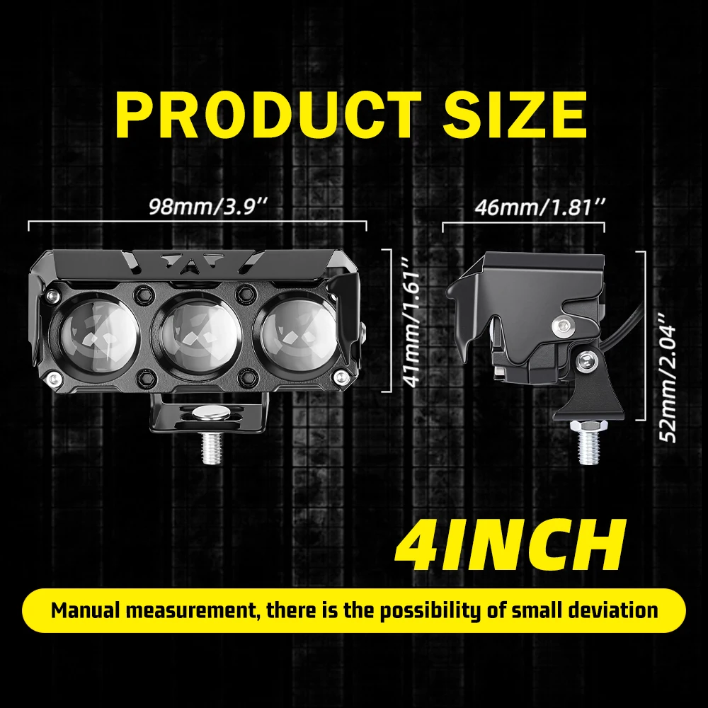 HL دراجة نارية LED كشافات سيارة المصابيح الأمامية السيارات الأضواء مصباح العارض عدسة مزدوجة اللون بقعة مساعد القيادة ضوء 12 فولت #4