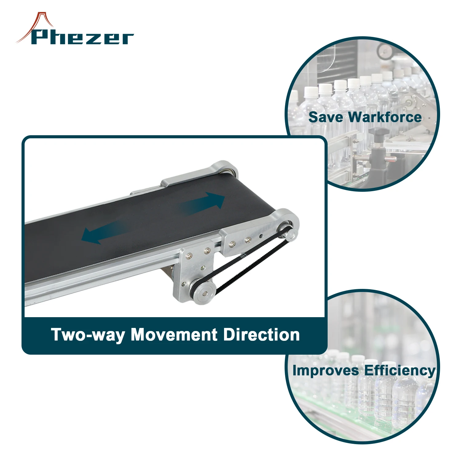 Phezer 60cm*10cm Date Code Printer Adjustable Speed Handheld Inkjet Printer PVC MINI Conveyor Belt Parts Accessories Office