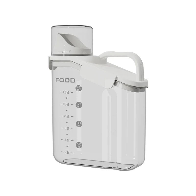 Transparent Airtight Food Storage Jars, Food-Grade, Moisture-Proof & Insect-Proof, with Measurement Scales, for Grains, Cereals,