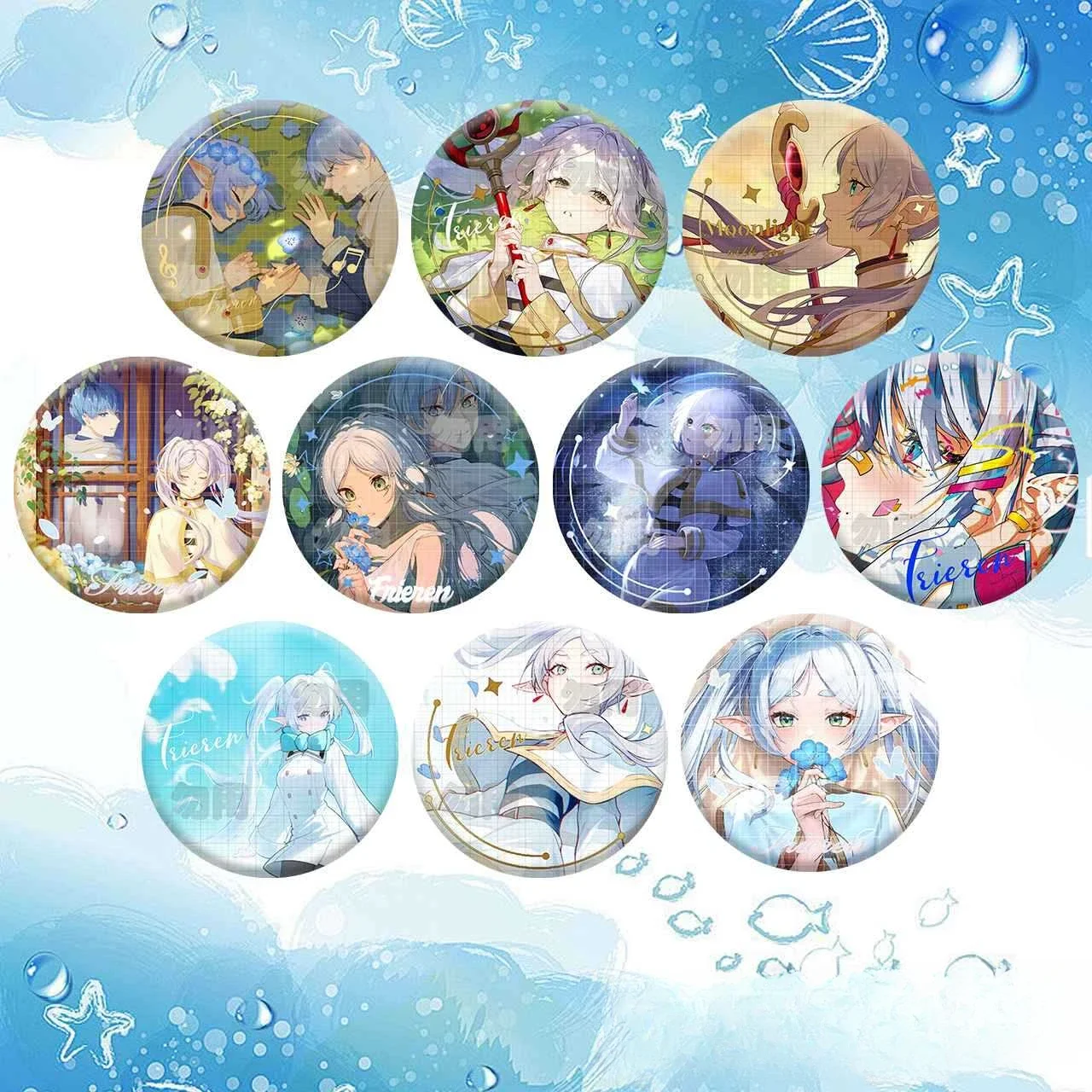 

58MM Heiter Fern Colorful Manga Tinplate Costumes Badge Frieren Himmel Multi Function Pretty Accessories Animation Derivatives