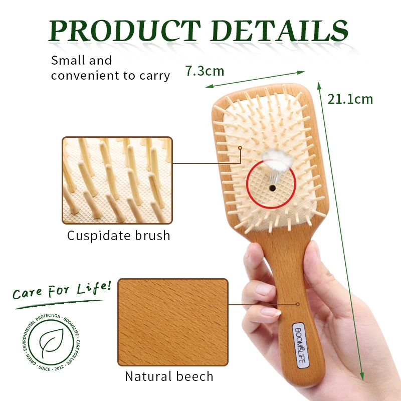 Brosse Cheveux Femme Hair Brush Women Wide Tooth Comb for Hair Massage Scalp Brush Wood HairBrush Hair Combs Barber Accessories