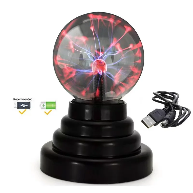 Novelty Toy USB Plasma Ball Electrostatic Sphere Light Magic Crystal Lamp Ball Desktop Toy Christmas Party Touch Sensitive Gifts