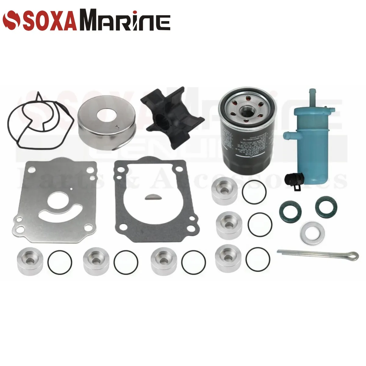 Fit Suzuki 150 175 HP DF150 DF175 2006+ Maintenance Kit Outboard Water Pump Repair with Zinc Anode Gasket Oil Filter Cotter Pin