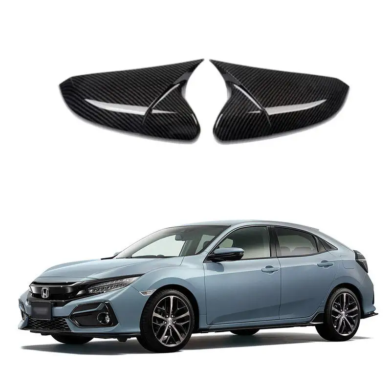 Black Rearview Mirror Cover for Toyota Civic FK7 FK8 16-21 Models Exterior Mirror Housing Accessory for Rear View Mirror