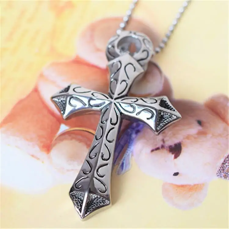 

Outdoor Portable EDC Retro Patterned Cross Pendant Stainless Steel Necklace Tools