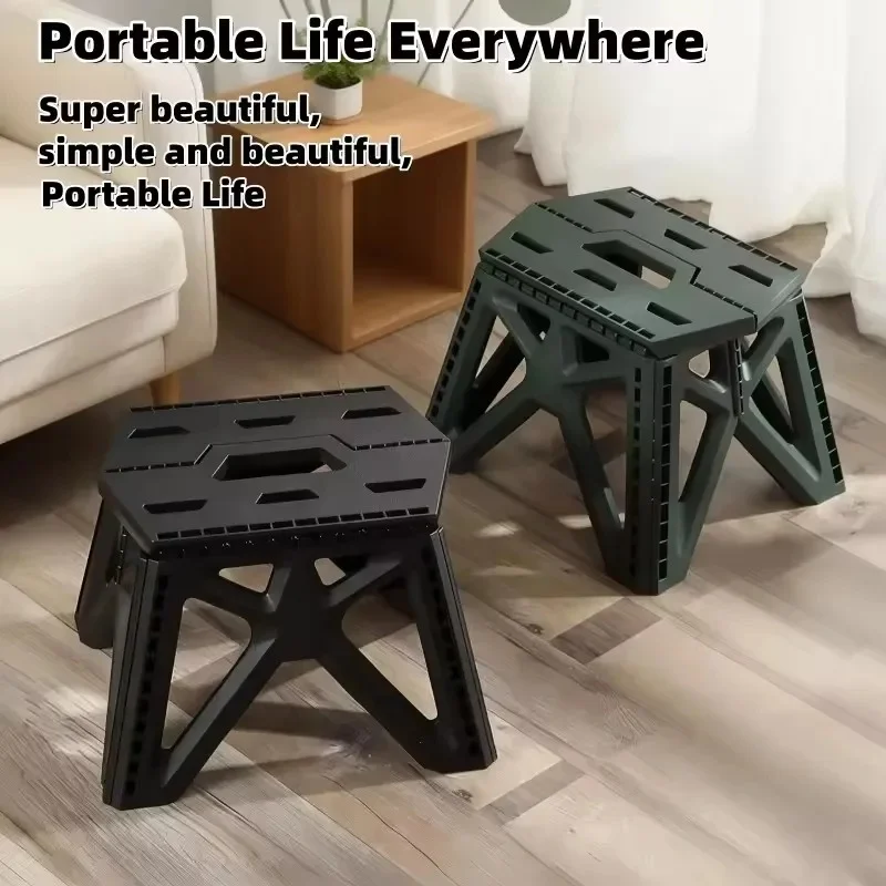 Foldable Camping Small Stool, Portable Outdoor Seat Foot Rest, Multi-use Chair for Fishing Beach Hiking Picnic