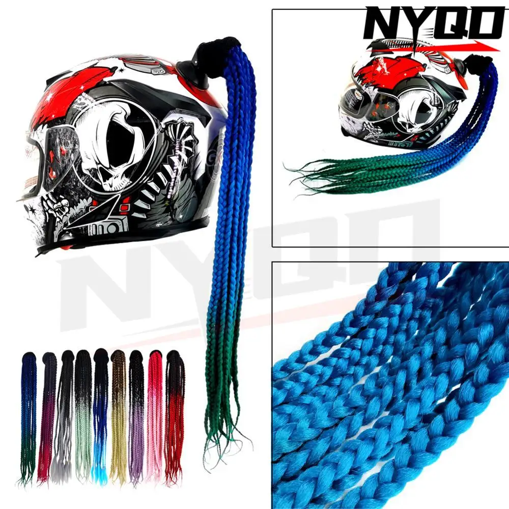 

Motorcycle Helmet handmade Dirty Braid Dreadlocks Decoration Punk Motocross Racing for All Riders Man Women FreeStyle