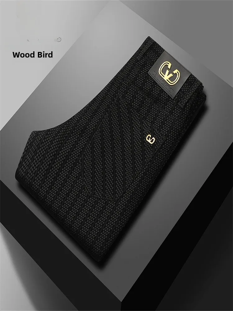 

Busin Casual Straight Leg Men's Pants Fce-lined Slimming Autumn Winter New Sle Woodpeer Brand Khaki Trousers