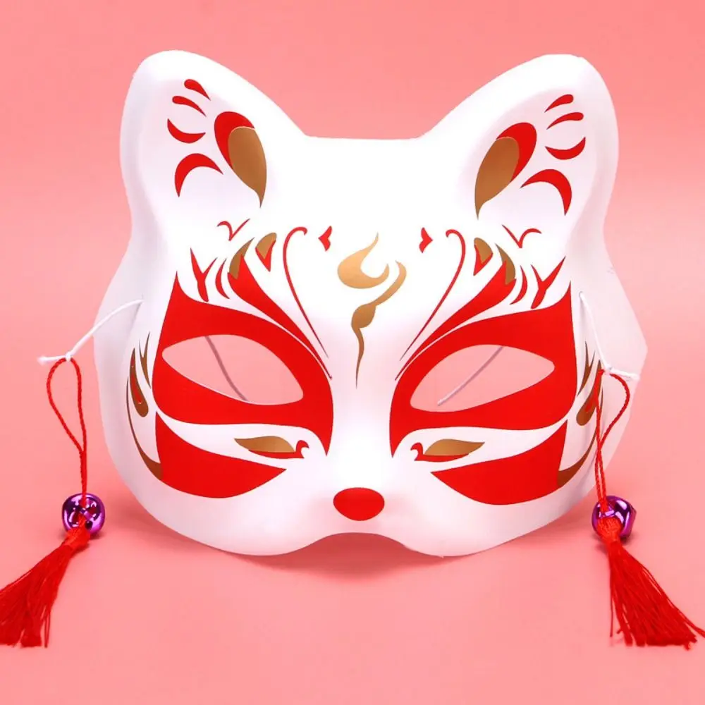 Demi-masque de cosplay anime japonais peint à la main, accessoires de fête, enracinés, 2 pièces