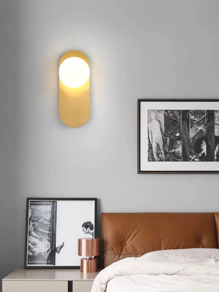 

Золотой Черный Железный Настенный Светильник Современный Светодиодный Настенный Светильник Скандинавский Гостиная Спальня Прикроватный Стеклянный Шар Настенный Бра Лампы Домашний Декор Lumin