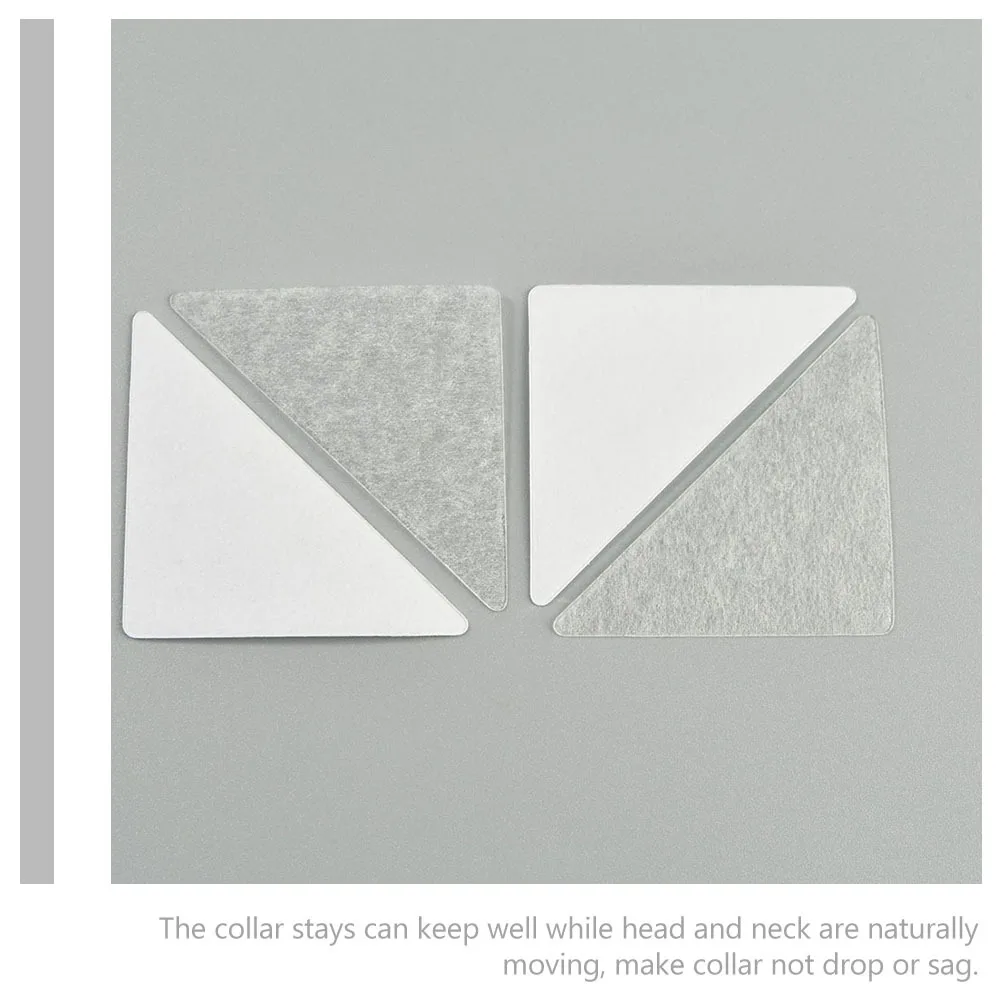 120 個の三角形の襟ステイ PVC 素材のシャツの襟インサートプロフェッショナルな外観しわなし使い捨てサポート