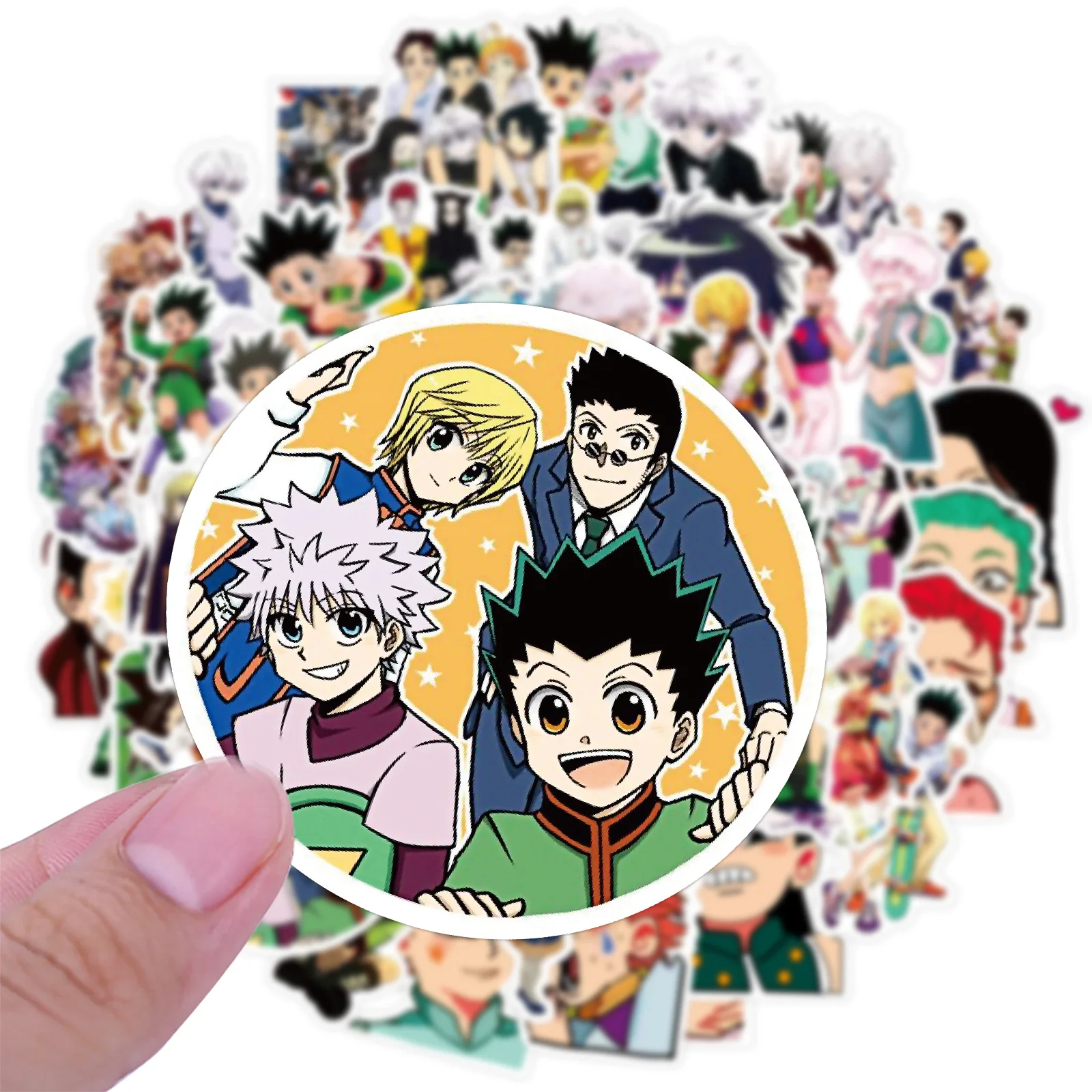 50pcs Hunter X Hunter Anime Stickers Pack Cartoon Character Decoration Laptop Skin Waterproof Phone Case Cute Stickers Kids Toys