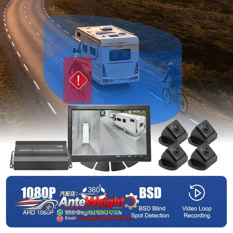 View 3D 360 Degree Camera System 360 Panorama Backup Camera Security System for Bus/Truck//Van