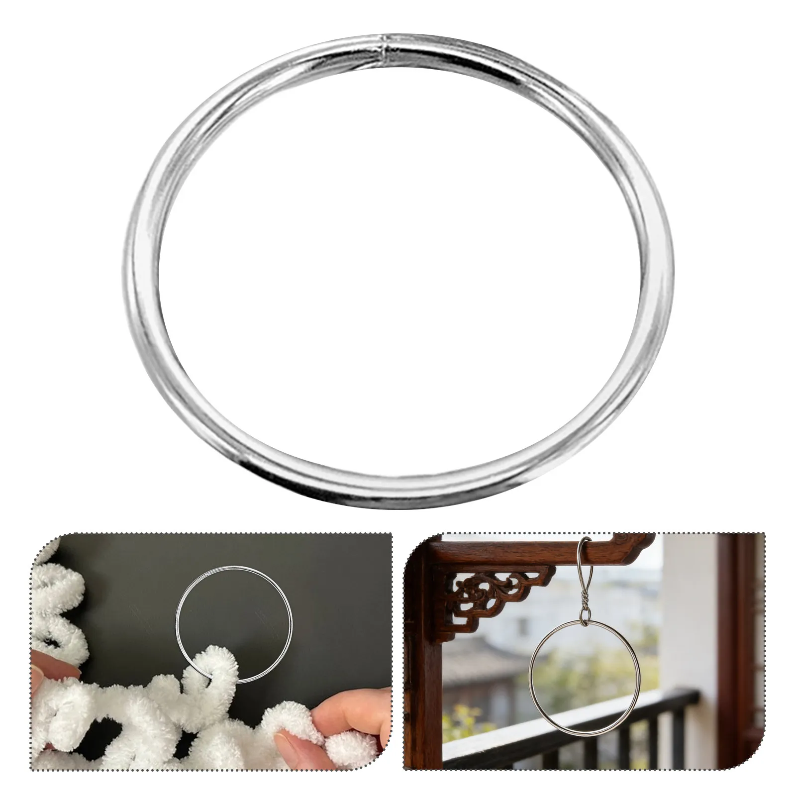 24Pcs Metal Craft Hoops 1.97in Round Dream Catcher Rings Versatile for Macrame Plant Hanger Wreath Making Floral Hoop Crafts