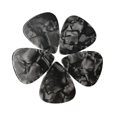 Imagen 1 del producto Púas de guitarra de celuloide Black Pearl sin impresión a bajo precio 100 piezas