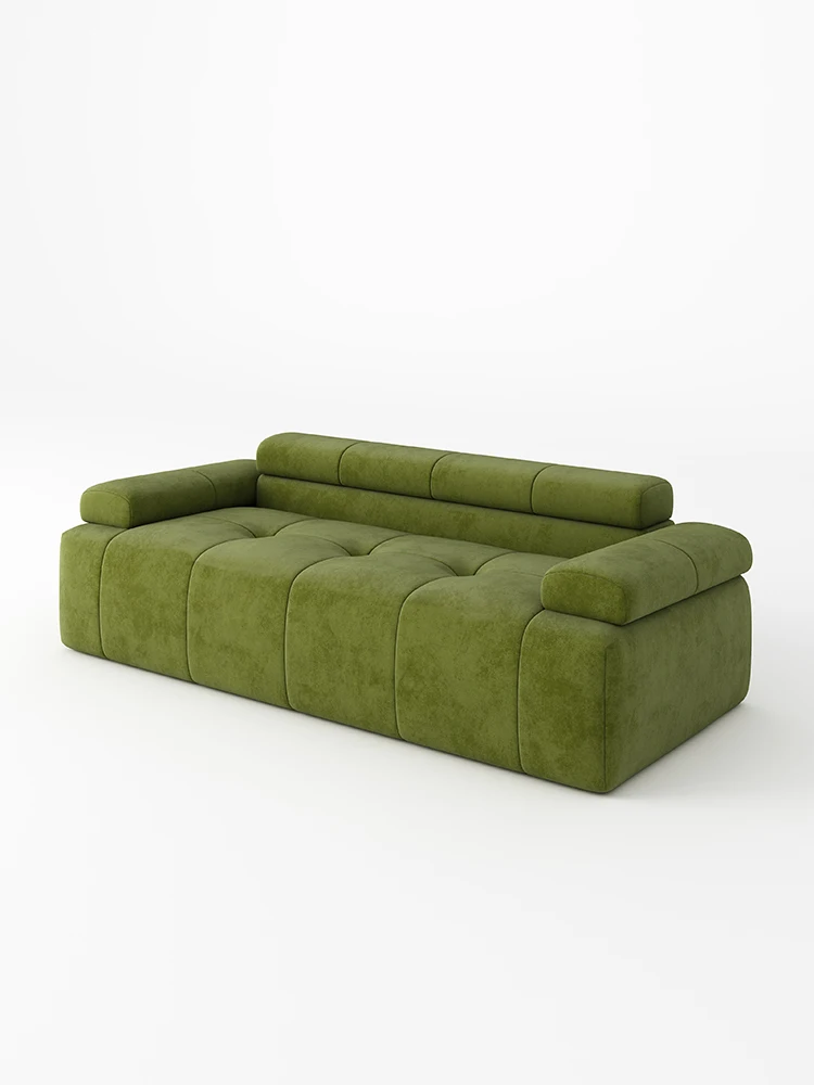 Modern Puff Sofa, Vacuum Roll-Pack Compression Design with High-Resilience Foam, Plush Fabric for Small Space, Artistic Style