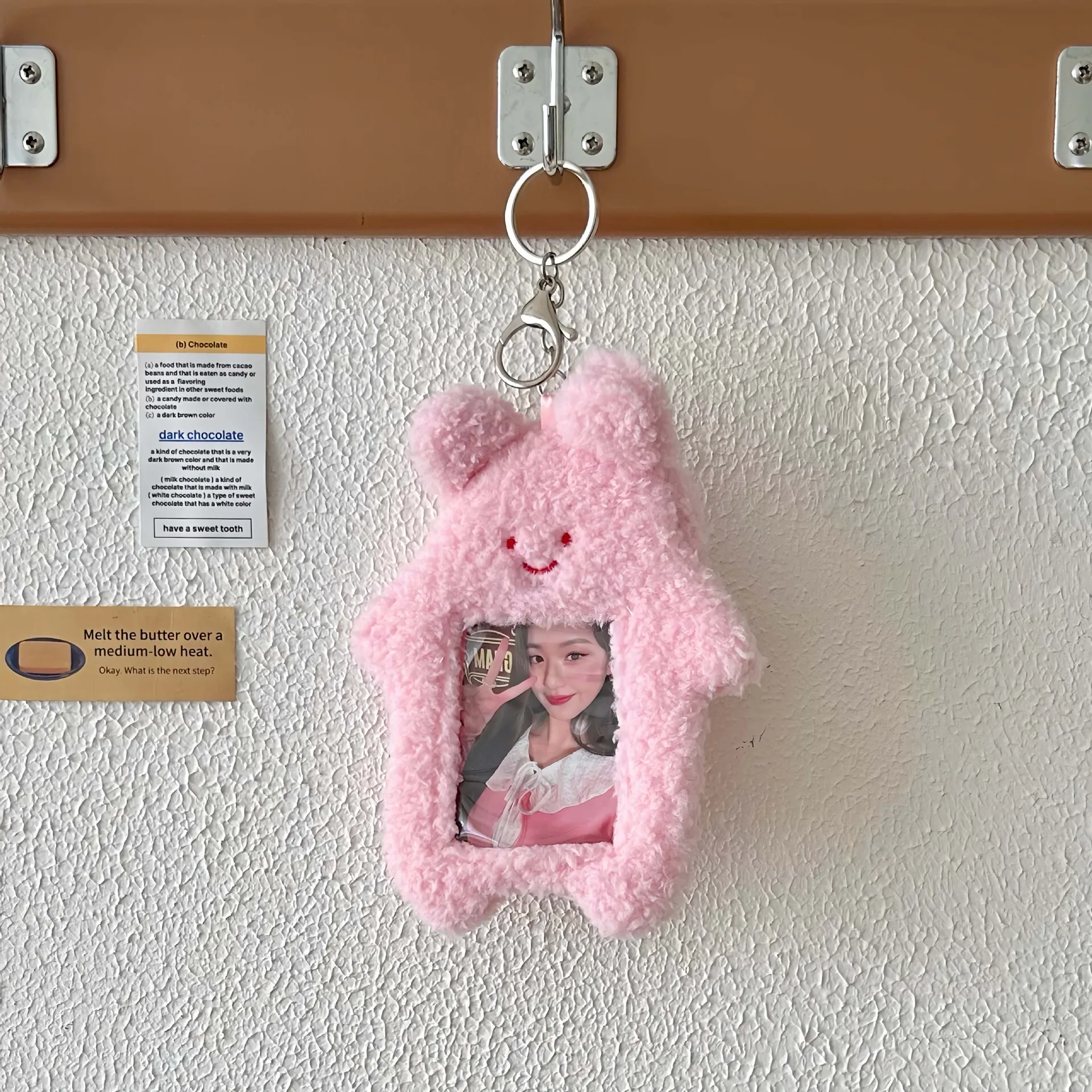 Ins Korea Same Cute Little Rabbit Plush Set 3-Inch Bag Keychain Pendant Card Book