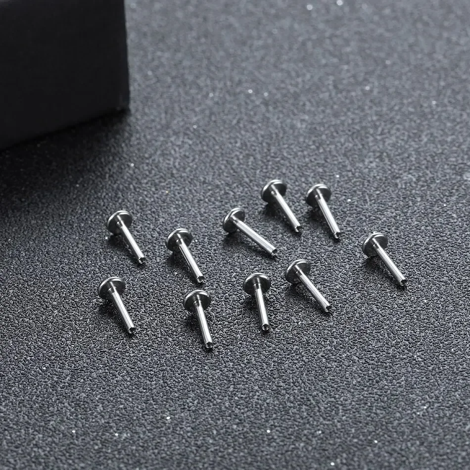 10PCS G23 ไทเทเนียม Labret 16G 18G 4/14mm Rod ด้ายภายในปลั๊ก Septum หูริมฝีปากจมูกเจาะ Tragus เครื่องประดับอุปกรณ์เสริม