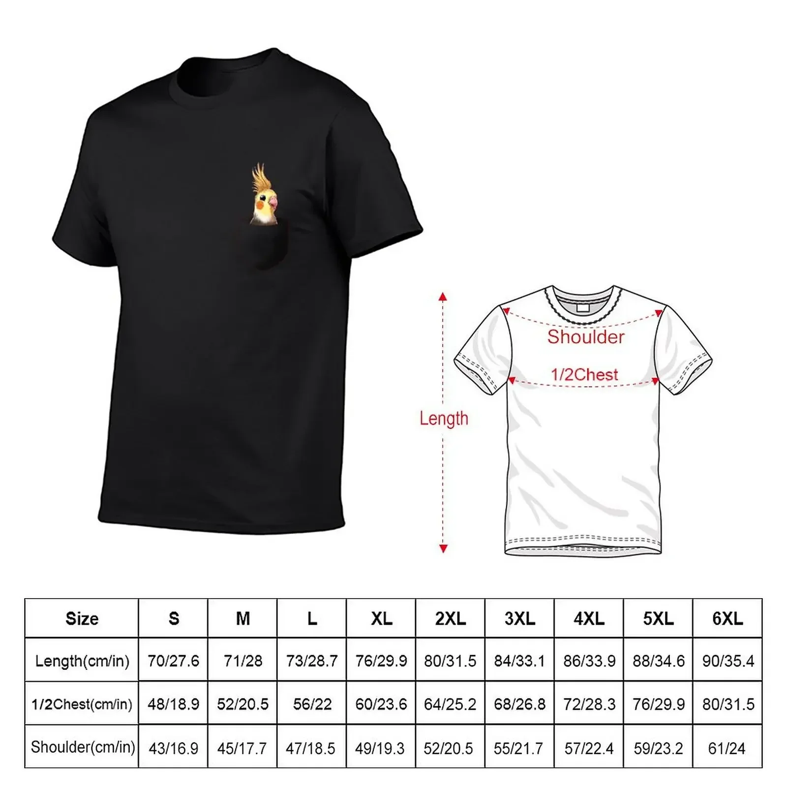 Pocket Cockatiel Parrot T-Shirt plus sizes graphic shirts aesthetic clothes rapper graphic tees men t shirt