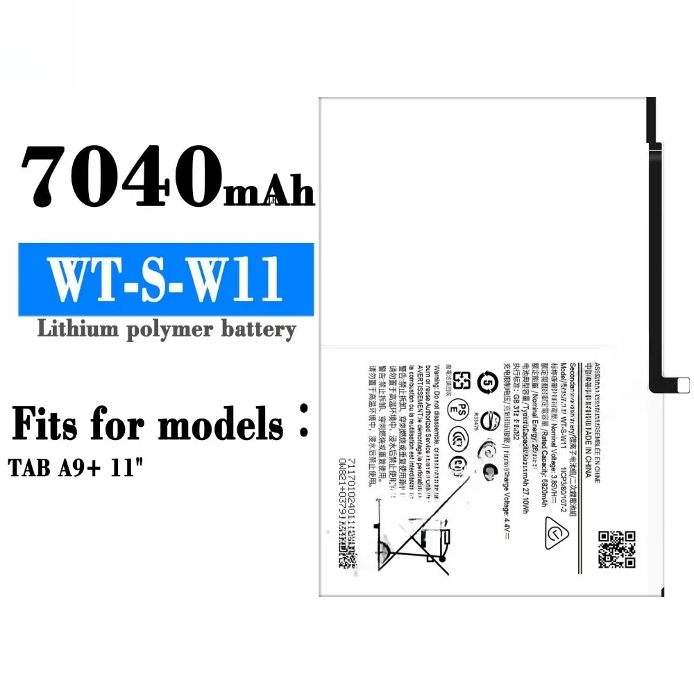 WT-S-W11 7040mAh Replacement  Battery For Samsung Galaxy Tab A9+ /Tab 11 SM-X210 Tablet batteria