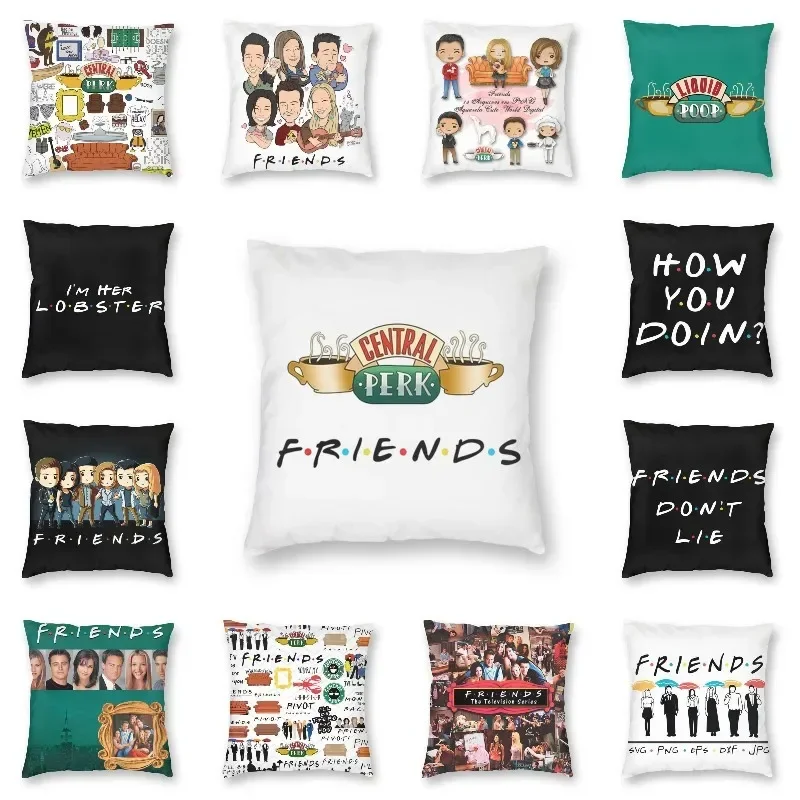 

Friends Pillow Case Decoration Coffee Central Perk Friends Cushion Cover Throw Pillow for Living Room Double-sided Printing