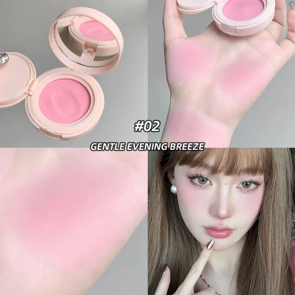 Cushion Blush Cream Face Makeup Blusher Pink Natural Cheek Tint Blush Nude Rouge Cushion Cosmetic Matte Rose Idol Makeup