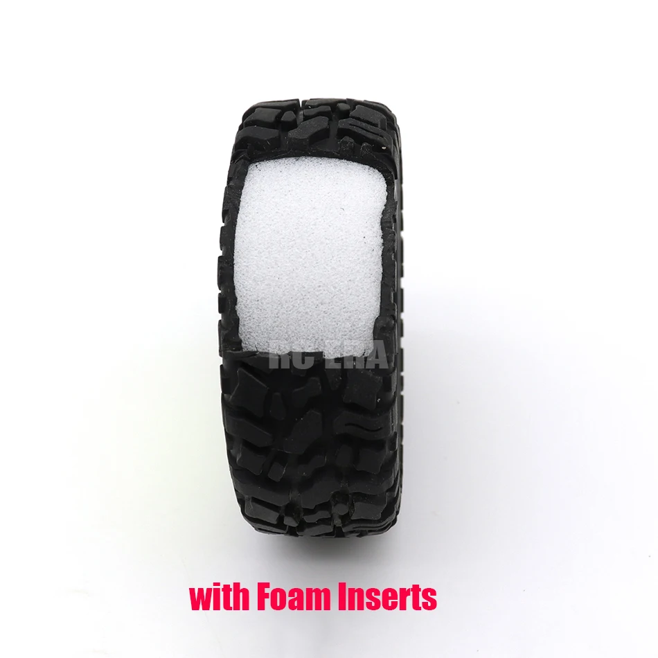 75mm RC Buggy Tires Wheel 12mm Hex Hub with Foam Inserts Upgrade Parts for 144001 124017 124016 AM-X12 14015 Off-Road Car