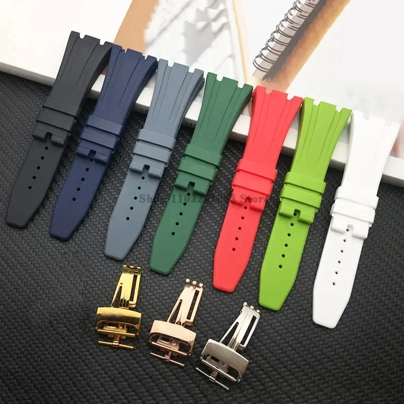 27mm Rubber Watch Strap for GA-2100 for AP Bracelet Waterproof Wrist Band Solid Butterfly Buckle Men Sport Watch Band