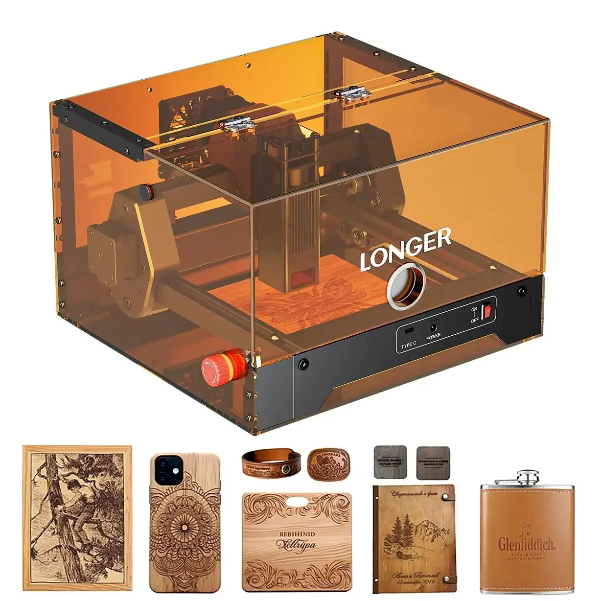 Machine de gravure laser Longer RAY5 miniS 5.5W 3.5W 2.5W 10W, sûre avec couvercle de protection, pour cuir, bois, plastique, impression de logo, outil de bricolage
