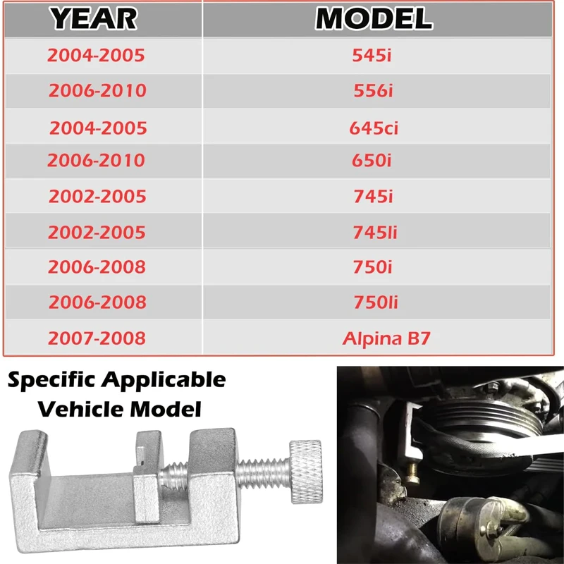 3458, 641040, 8380049451 A/C Belt Installation Tool Fit for BMW V8 N62 W17 Engines, AC Compressor Drive Belt Installation Tool