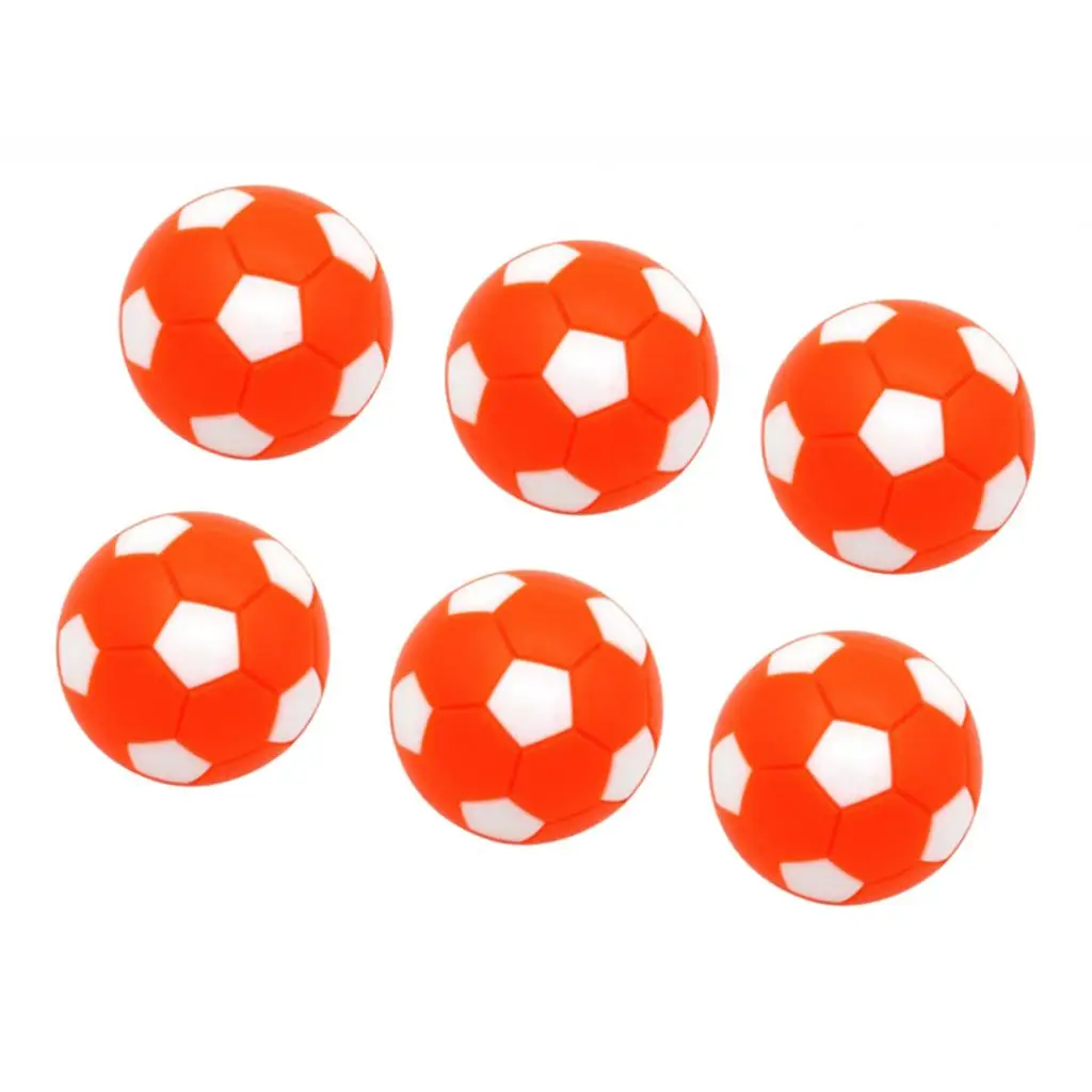 Conjunto de 6 bolas de futebol de plástico, cor laranja 32mm