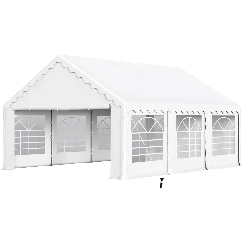 

Outdoor Heavy Duty Party Tent Large Commercial Canopy Wedding Event Shelter with Removable Sidewalls 3 Storage Bags for Patio