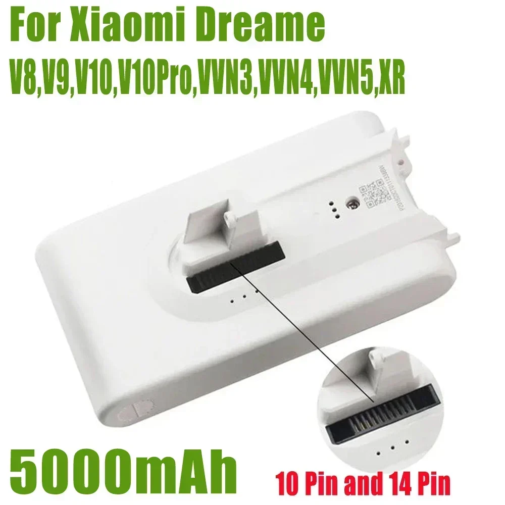 25.2V 5000mAh For Xiaomi Mijia Vacuum Cleaner V8 V9 V9P V10 VVN3 VVN4 Dreame Vacuum Cleaner Lithium Battery