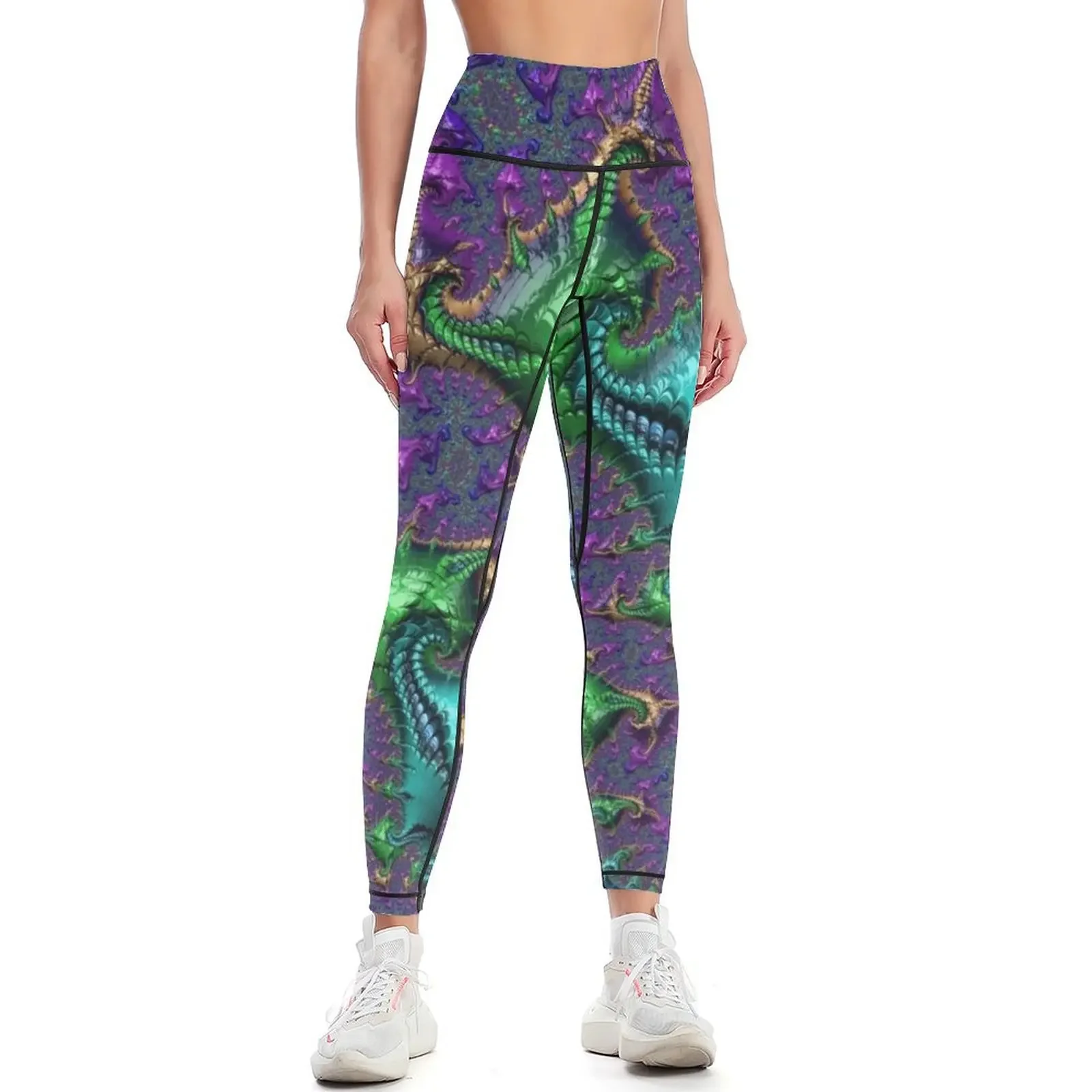 

Rainbow Fractal Leggings Sportswear woman gym Women's trousers sporty woman push up Women sports Womens Leggings