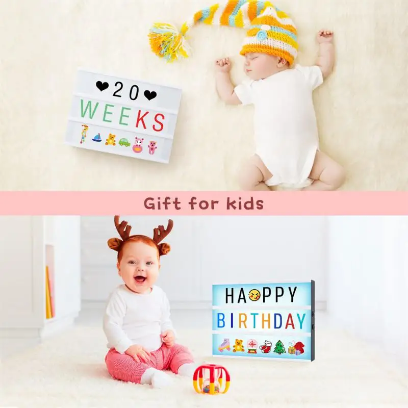 

Night Light Box With 96 Letters Cards Box Lamp USB/ Battery Powered For Birthday Party Living Room Decoration Lamp Lamp