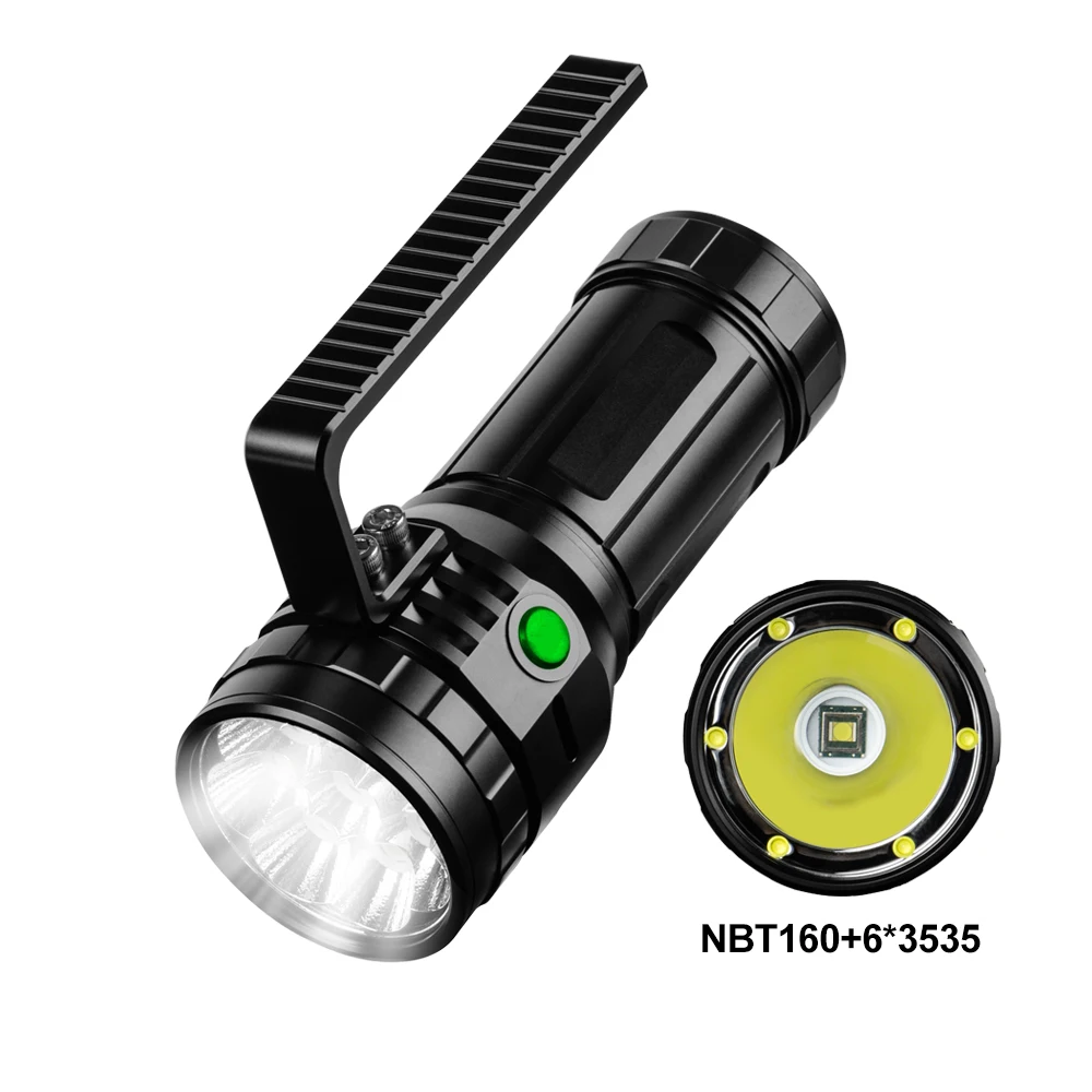

*（2-piece set）USB Output Patrol Flashlight 10000LM High Bright NBT160 6 3535 LED Fan Cooling Multi Light Mode