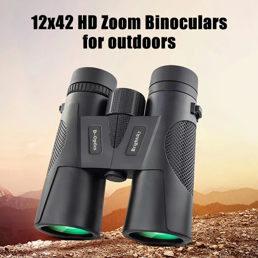 

12x42 Professional Binoculars ED Lens BAK4 Prism Waterproof Metal Telescope for Outdoor Bird watching Camping Traveling