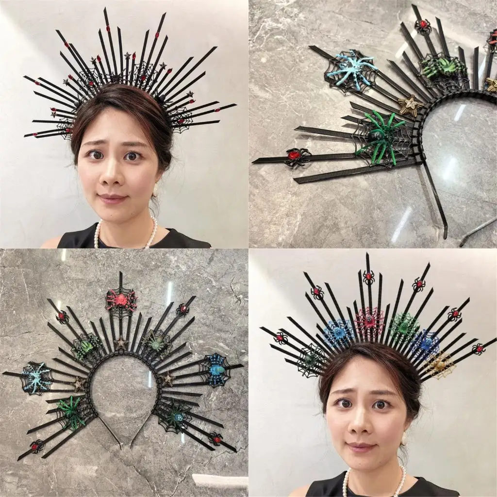 

39BC панк -пауки с повязками на голову художественные шипы для волос -обруча готическая рок -головная одежда для ролевой игры